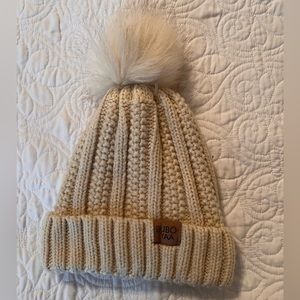 Cream colored winter hat